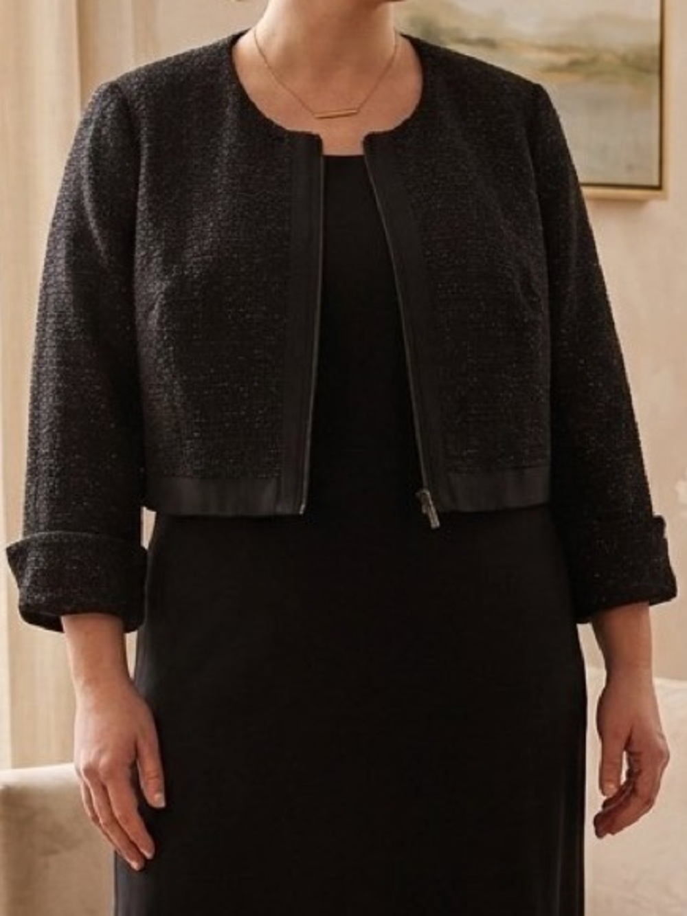 GAP Black Metallic Shimmer Blazer Jacket Cotton Wool Blend Evening Party XL